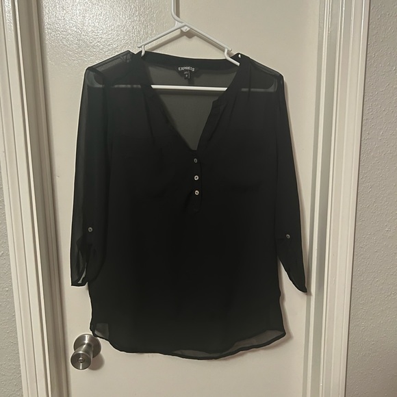 Express Sheer Black Blouse - Picture 1 of 2